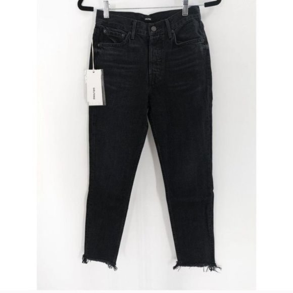 GRLFRND Black Karolina High Rise Skinny Jeans Raw Hem 100% Cotton Denim 27 New - Picture 3 of 11